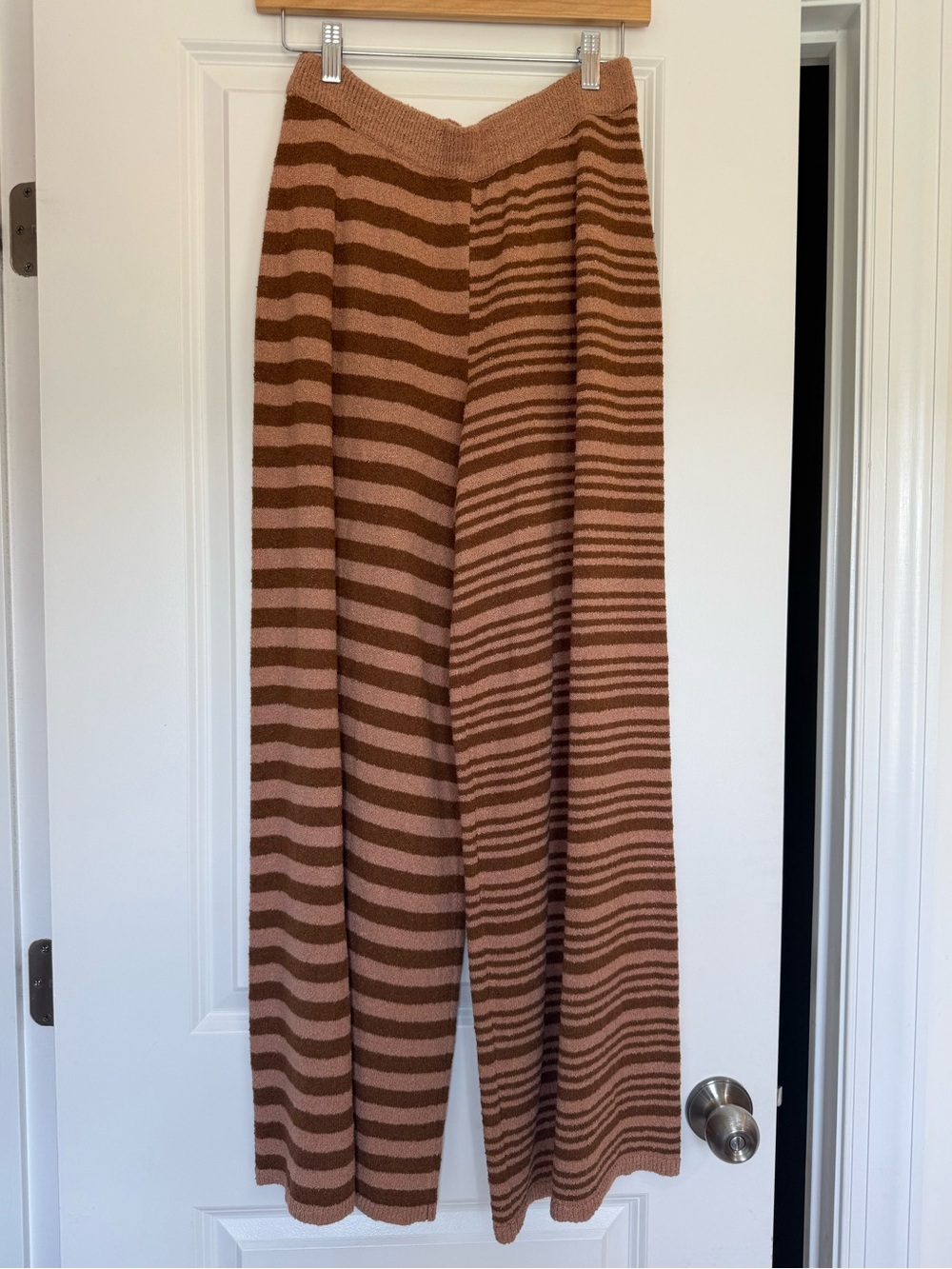 Free-EST Striped Allyson Wide-Leg Knit Pants - Brown Stripe Small NWT - Picture 2 of 2